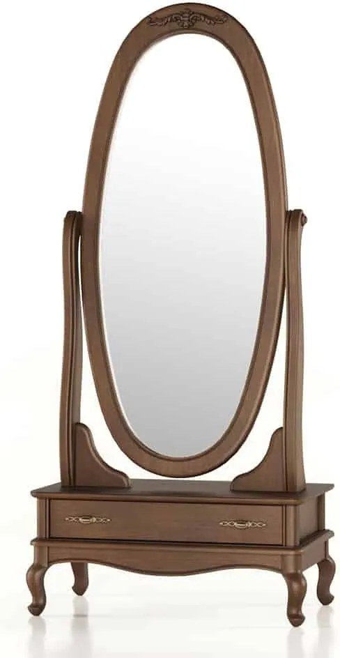 Oglindă lemn masiv Rotativă Seraphia, 80 × 46 × 183 cm