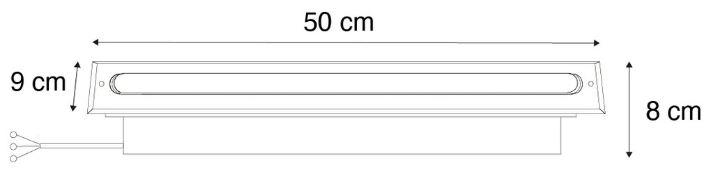 Spot modern pentru sol din oțel 50 cm inclusiv LED IP65 - Eline