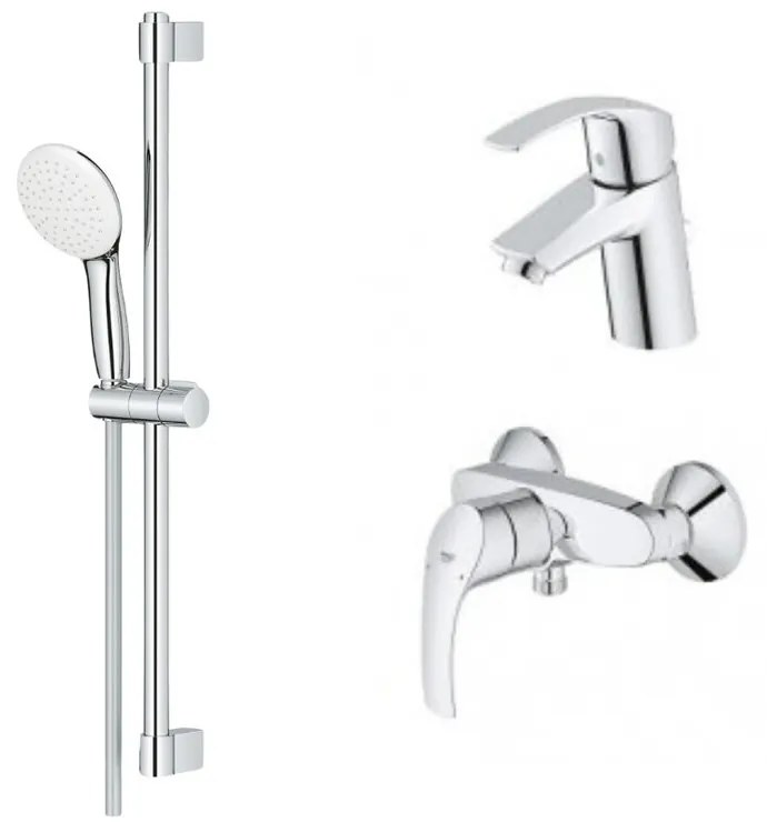 Set baterii lavoar si dus Grohe Eurosmart New M cu set de dus