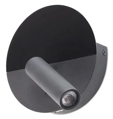 Aplica cu reader LED directionabil stil minimalist DUAS USB C negru