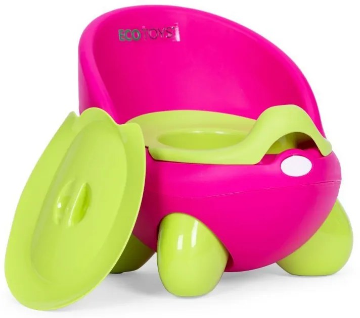 Ghiveci cu inserție detașabilă, picioare anti-alunecare roz-verde