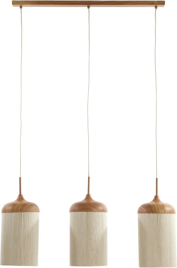 Lustră în culoare naturală cu abajur textil Dania – Light & Living