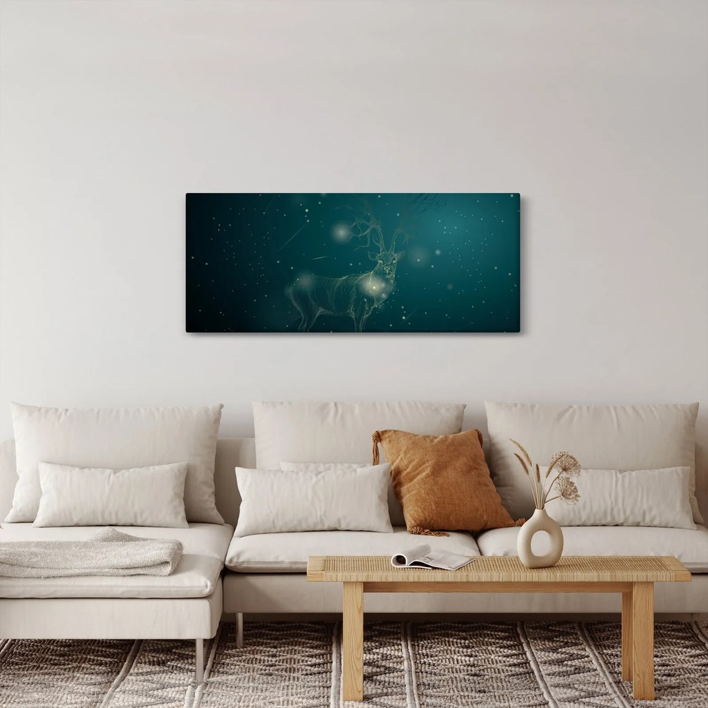 Tablou - Cerb magic noaptea (120x50 cm)