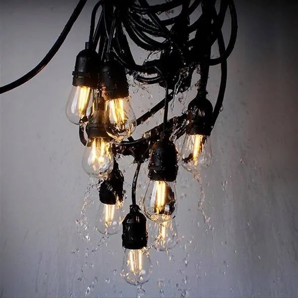 Ghirlandă decorativă LED pentru exterior 20xE27/1W/230V 11,44 m IP44 negru