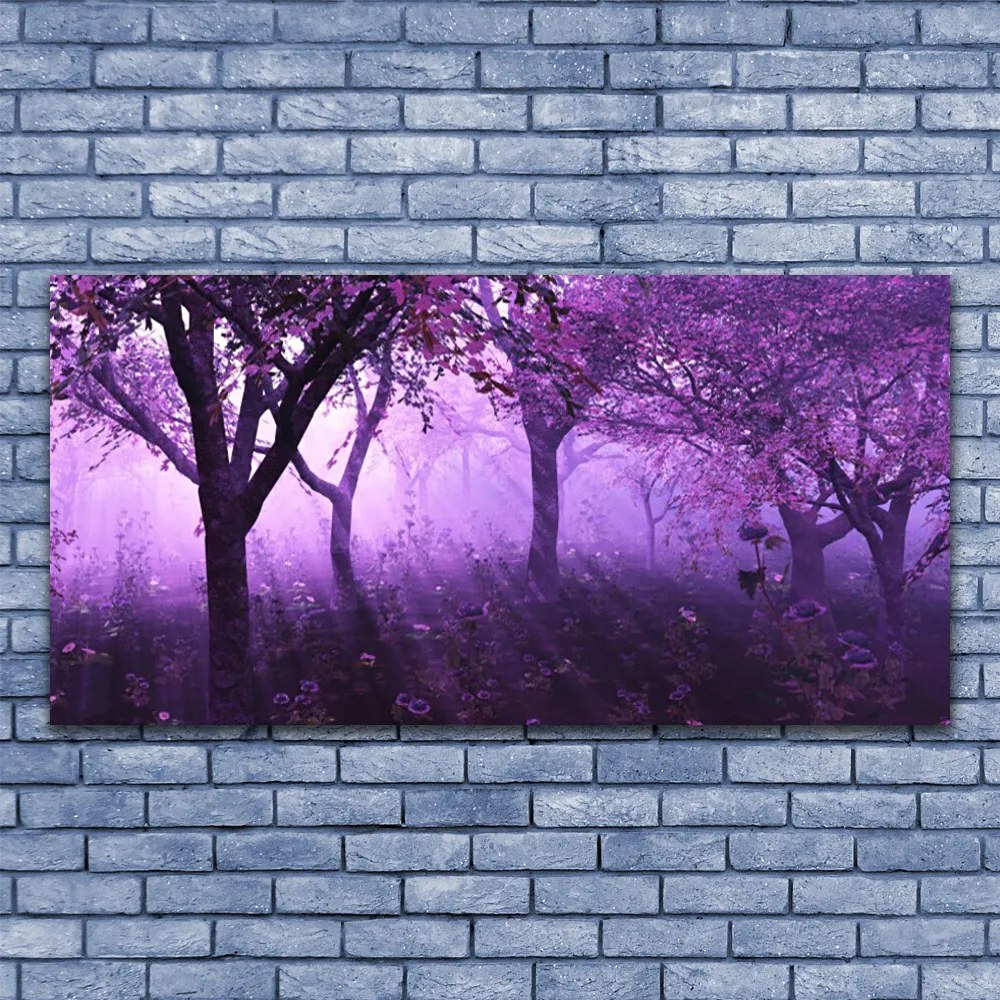 Tablou pe panza canvas Copaci Natura violet roz