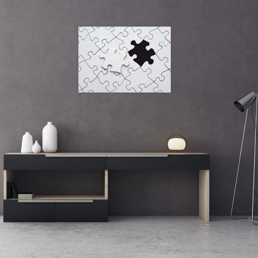 Tablou pe sticlă cu puzzle (70x50 cm)