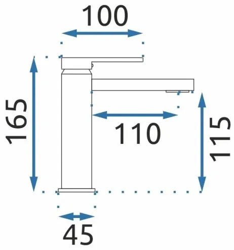 REA-B6555 - Baterie pentru lavoar VERSO 16,5 cm, auriu periat