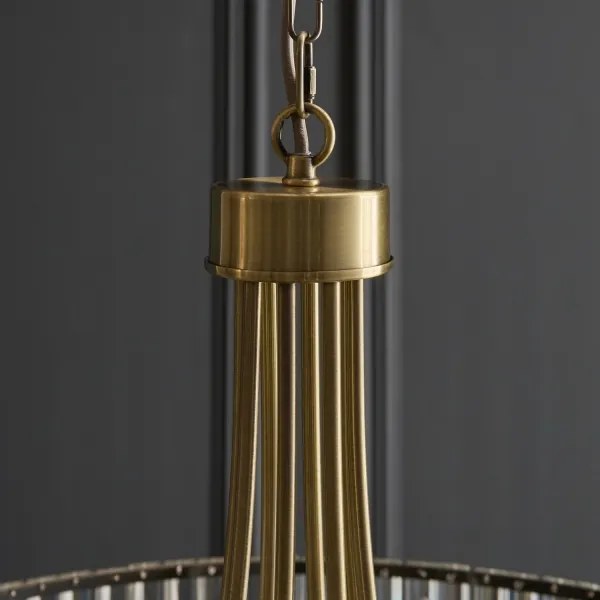 Endon 119611 - Candelabru VISCONTI cu lanț, 8xE14/6W/230V, alamă