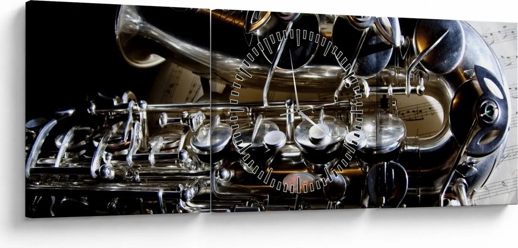 Tablou - Saxofon (cu ceas) (90x30 cm)