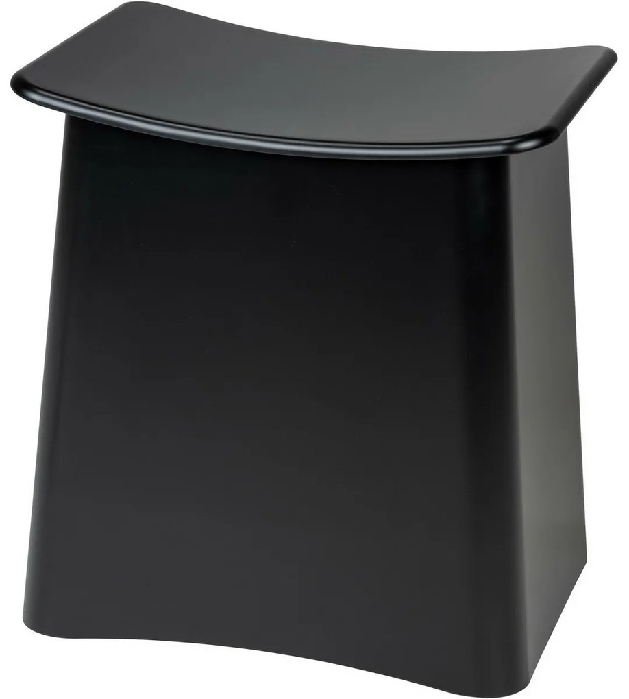 Wenko Scaun de baie cu spațiu pentru rufe Wing,negru, 45 × 33 × 48 cm