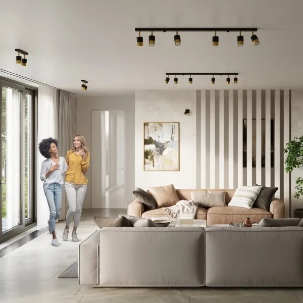 Spot NERO 6xGU10/40W/230V negru/auriu Sollux SL.1073