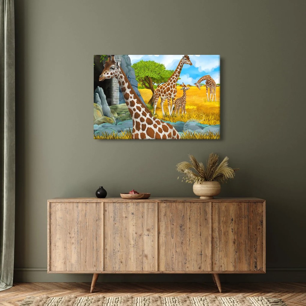 Tablou - Familia girafelor (90x60 cm)
