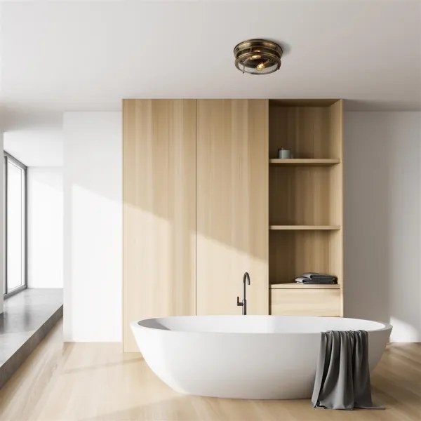 Searchlight 5182AB - Plafonieră EDINBURGH I 2xE27/40W/230V bronz