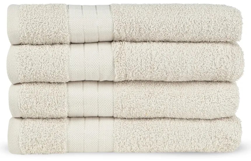 Prosoape bej 4 buc. din bumbac din frotir 50x100 cm – Good Morning