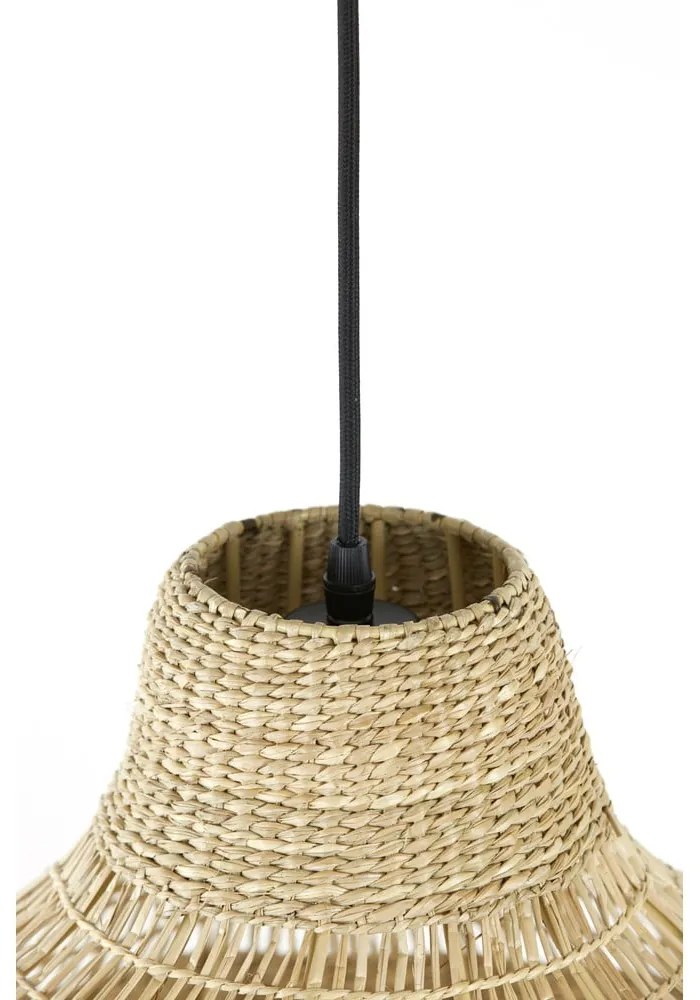 Lustră în culoare naturală cu abajur din iarbă de mare ø 50 cm Sagar – Light &amp; Living