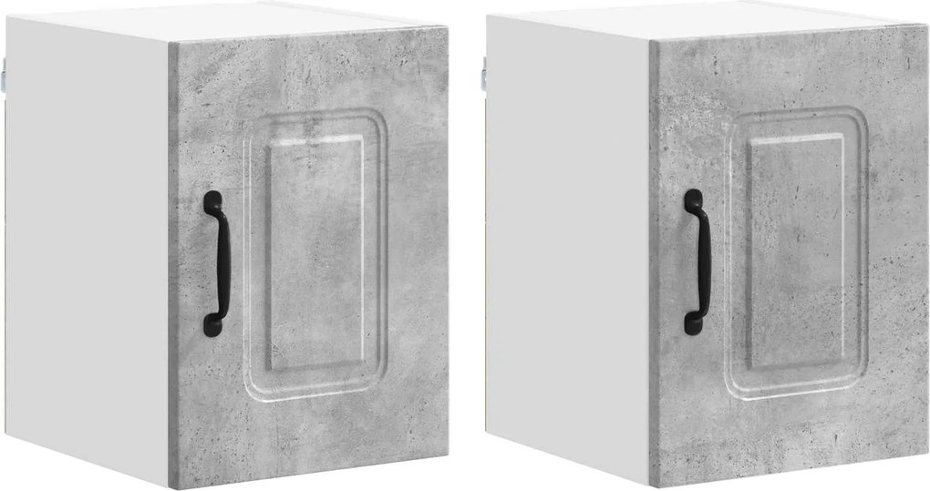 vidaXL Dulap de bucătărie Kalmar 2 pcs Gri din beton 30 x 31 x 40 cm