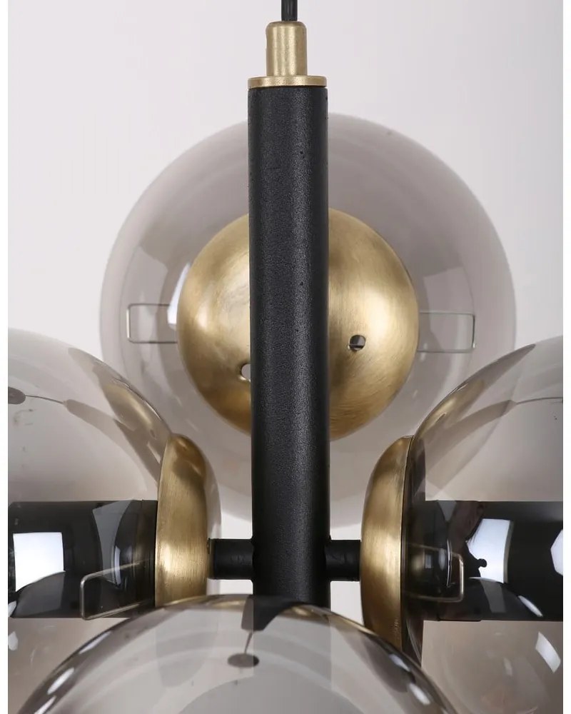 Lustră negru-gri cu abajur din sticlă ø 15 cm Forte – Squid Lighting