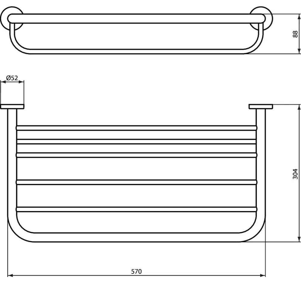 Suport prosop baie Ideal Standard IOM 57 cm crom lucios