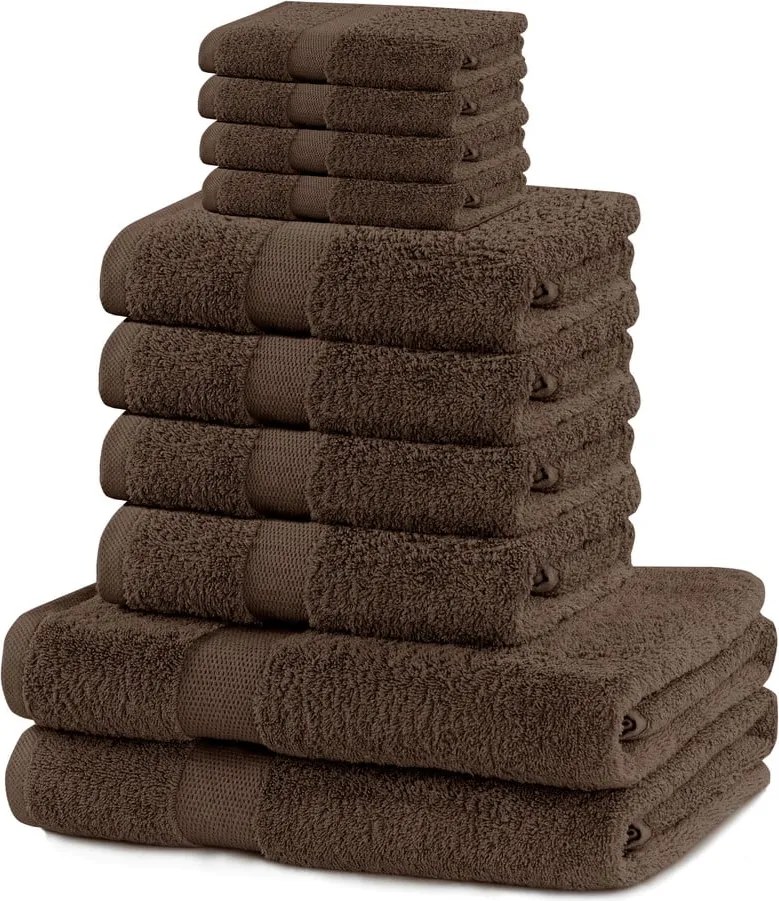Prosoape de baie maro 10 buc. din bumbac din frotir Marina – DecoKing