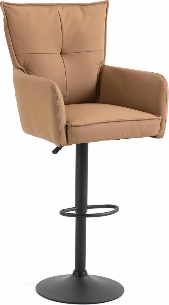 HR250W Scaun Piele Ecologică Premium Soft Culoare Caramel Bază Neagră