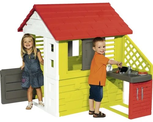 Căsuță pentru copii Smoby Nature Playhouse cu bucătărie 145x110x127 cm