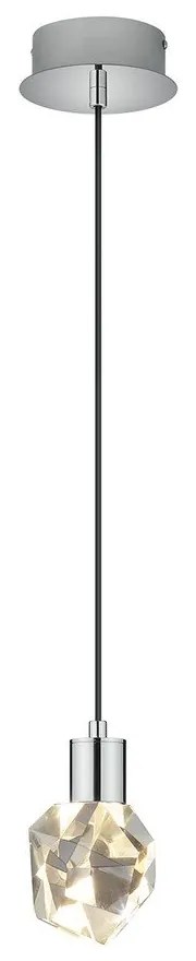 Lustră argintie LED cu abajur din sticlă ø 13 cm Verano – Trio Select