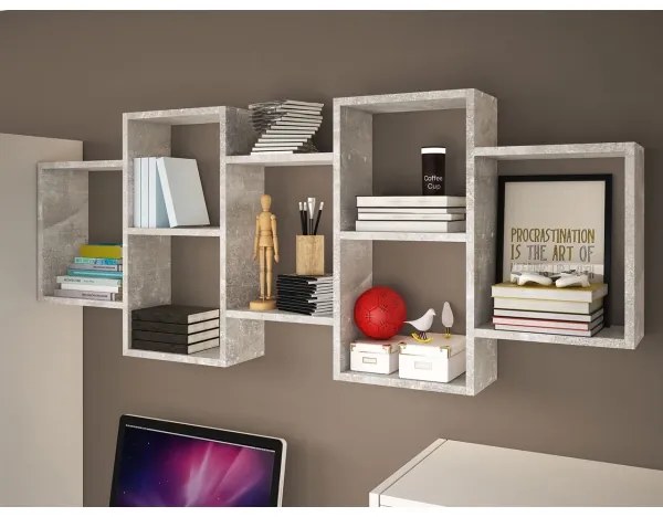 Etajeră de perete TRIO 65x161 cm gri