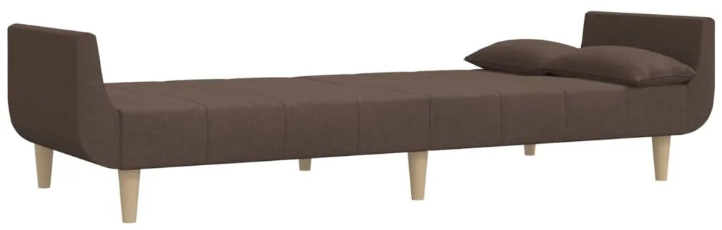 Canapea extensibila 2 locuri,taburet2 perne,textil,gri taupe Gri taupe, Cu scaunel pentru picioare