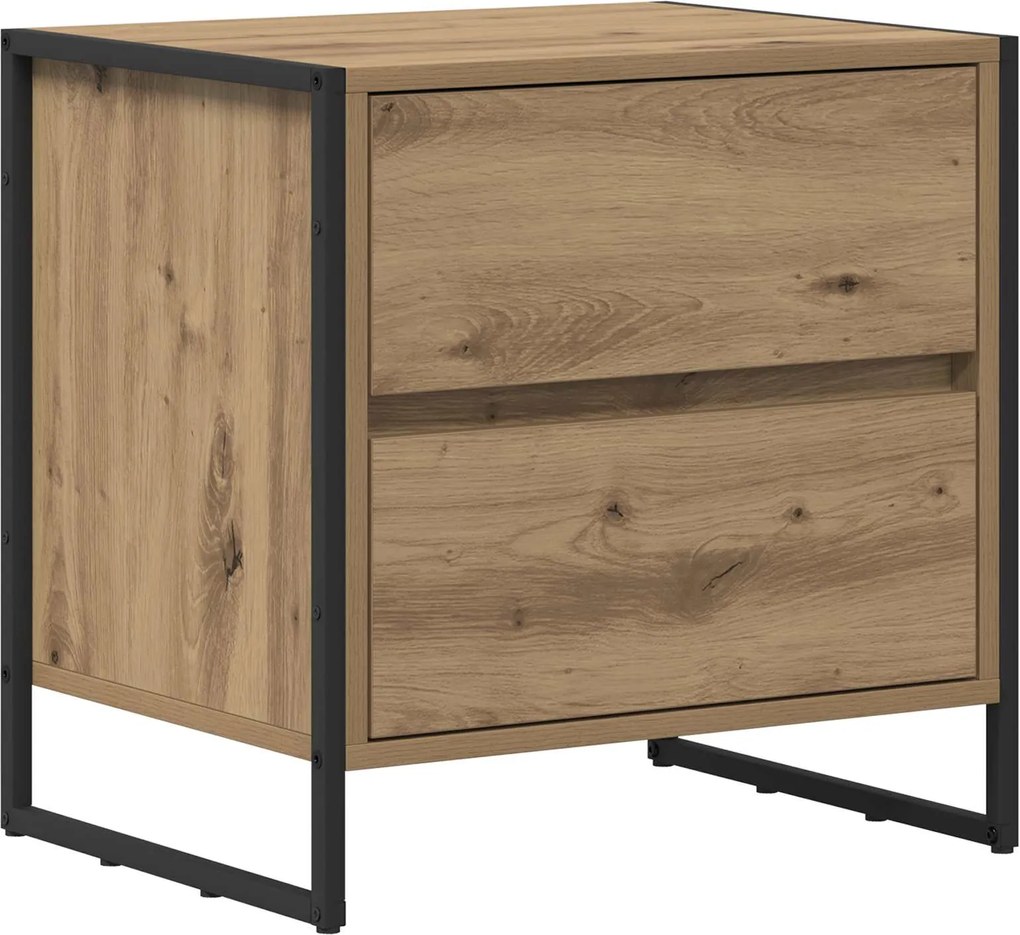 vidaXL Noptieră Stejar artizanal 50 x 39.5 x 50 cm Lemn compozit