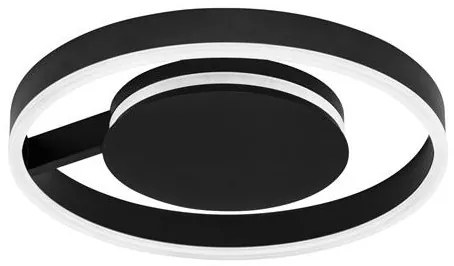 Lustra circulara aluminiu negru LED CCT SIENA 40cm