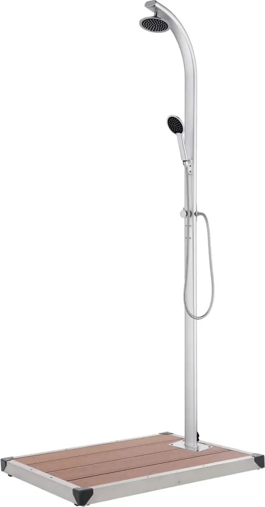 vidaXL Duș de grădină cu bază maro, 220 cm, aluminiu