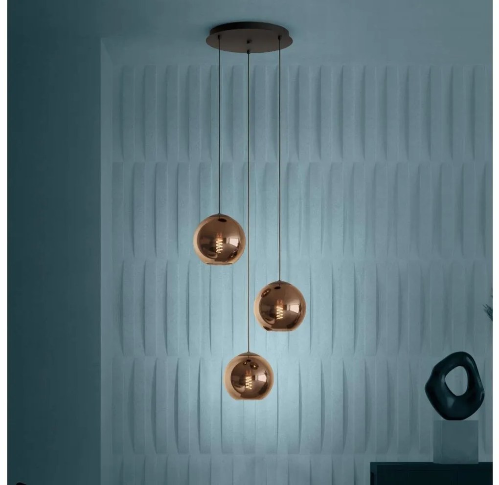 Lustră pe cablu Eglo 390094 CORDOBA 3xE27/40W/230V cupru