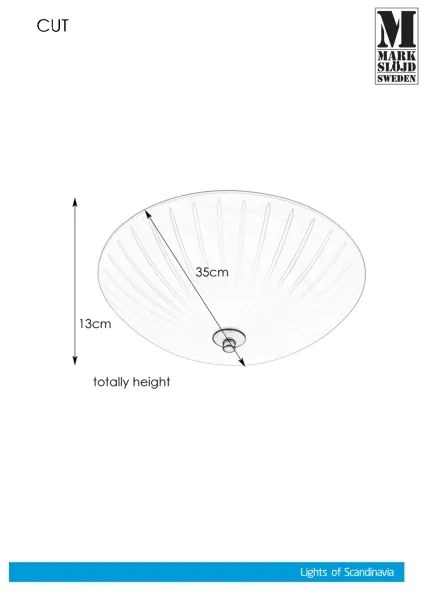 Plafonieră Markslöjd 107758 CUT 2xE14/40W/230V d. 35 cm