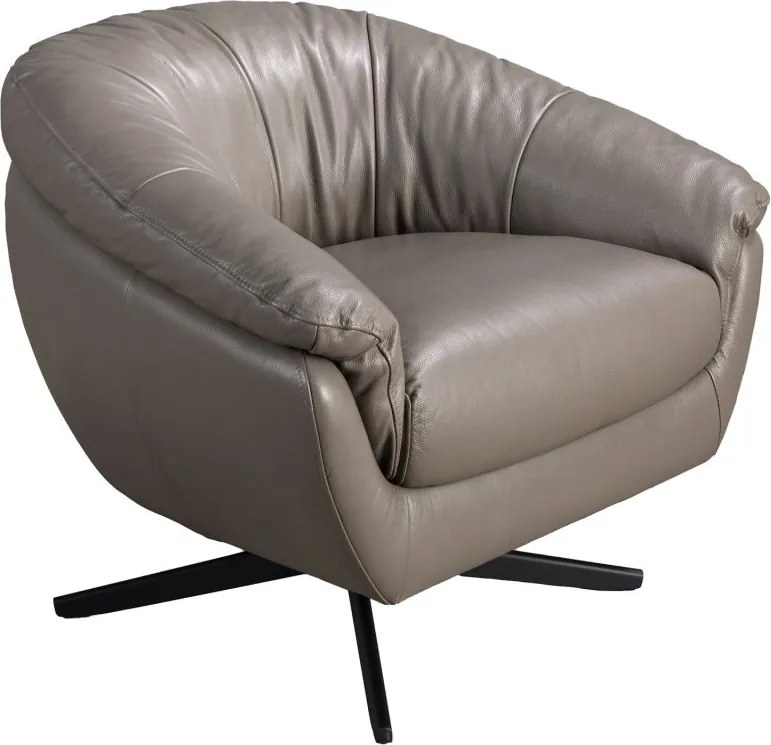 Fotoliu pivotant design LUX, Piele naturala, Cowhide gri