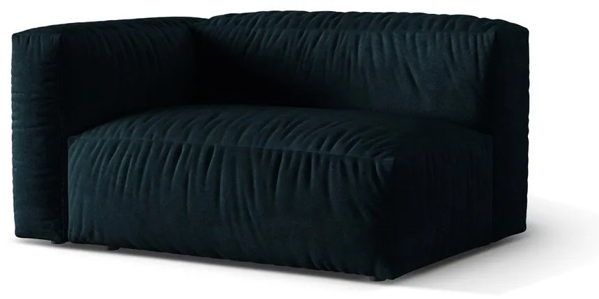 Modul pentru canapea modulară albastru închis cu tapițerie din catifea (cu colț pe partea stângă) Martina – Micadoni