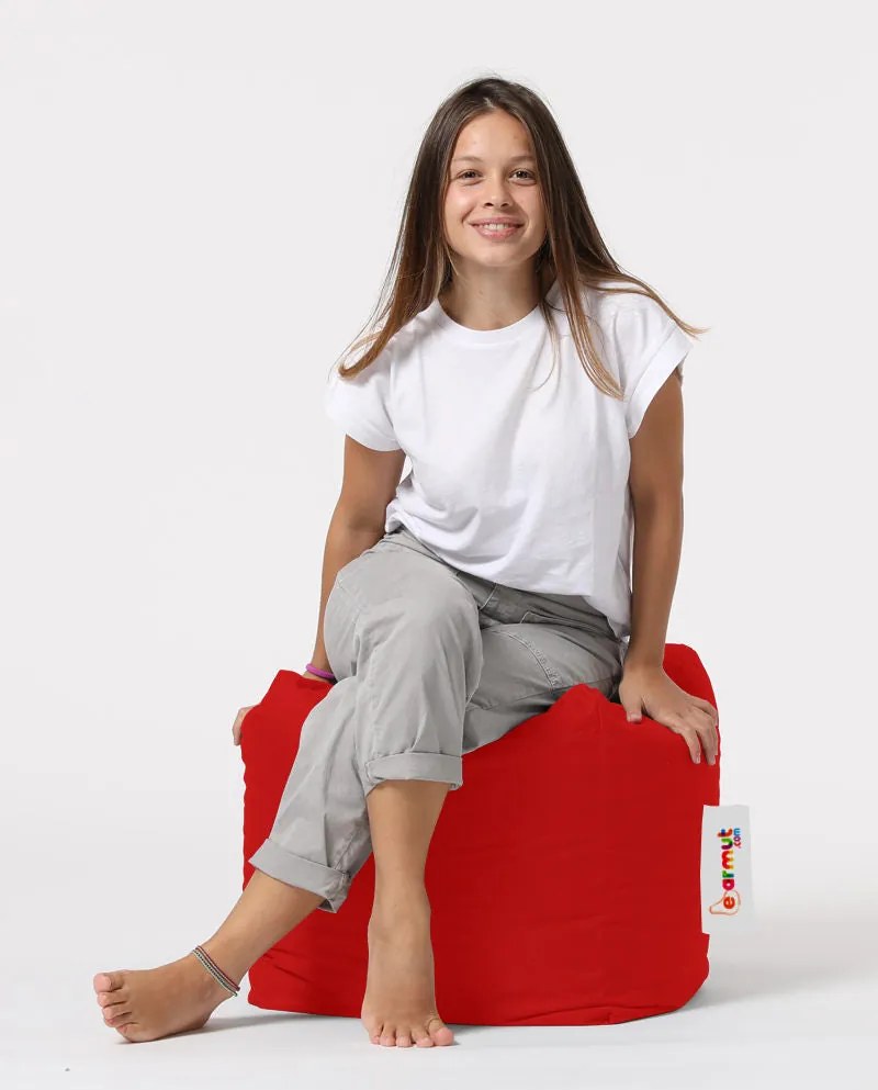 Taburet de exterior Square Pouf - Red
