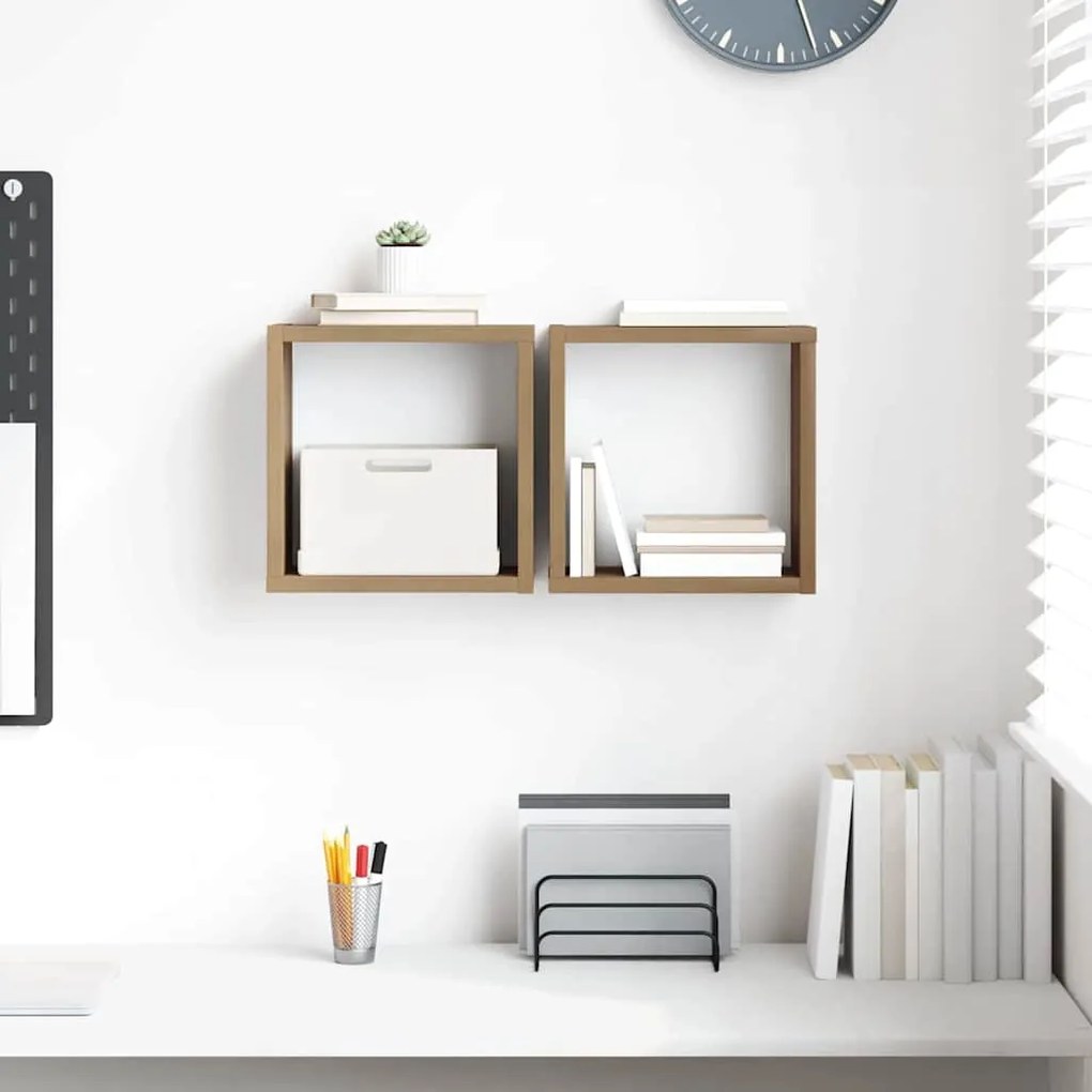 vidaXL Rafturi pe Perete Stejar Artizanal MDF 26 x 15 x 26 cm