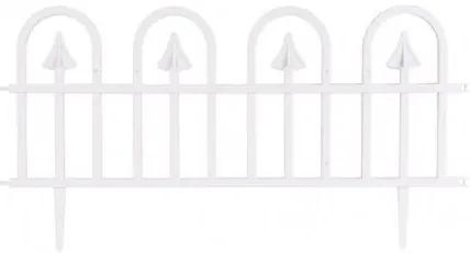 Gard de gradina decorativ, plastic, alb, set 4 buc, 61x32 cm
