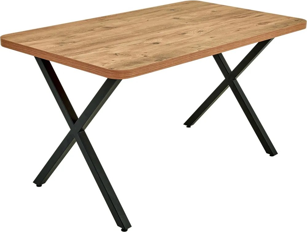 Masa bucatarie texturata, nuc-negru,120x70x75 cm,60124