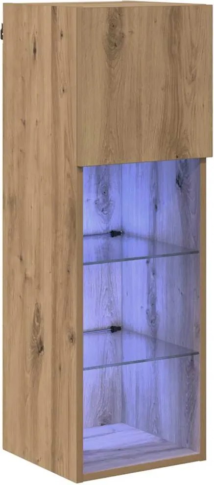 vidaXL Sistem de TV montat pe perete Stejar Artizanal Lemn compozit