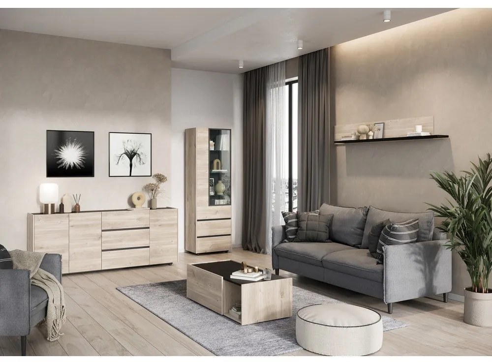 Vitrină cu aspect de lemn de stejar 64x206 cm Cantoria - Germania