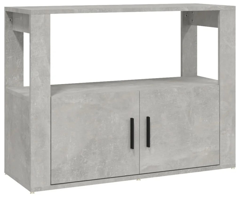 Servanta, gri beton, 80x30x60 cm, lemn prelucrat 1, Gri beton