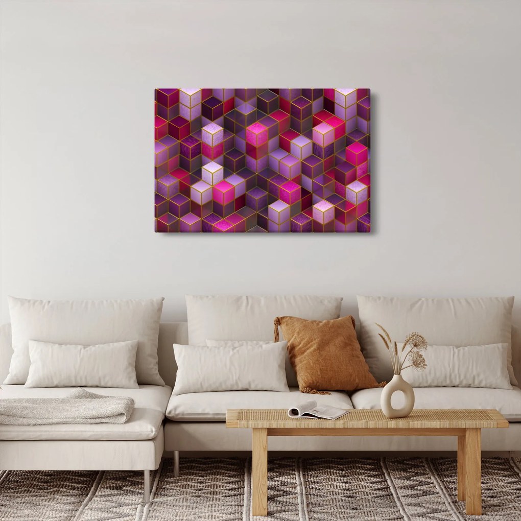 Tablou - Cuburi violet (90x60 cm)