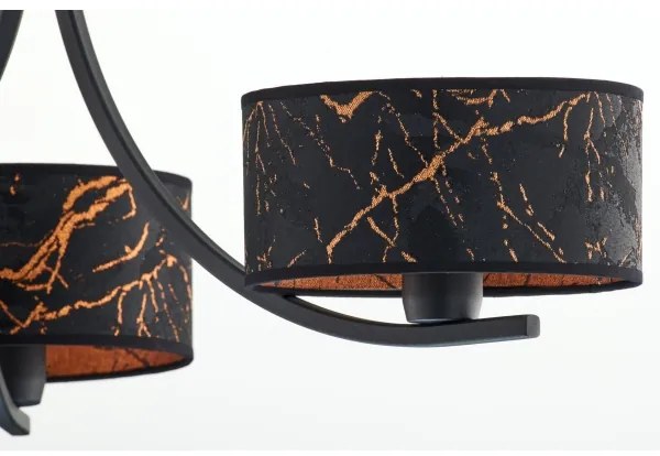 Jupiter 2106 - Lustră cu lanț ARTHUR, 3xE27/15W/230V, negru/portocaliu, decor marmură