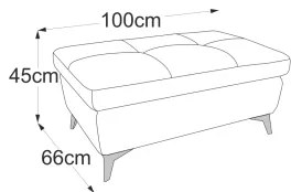 Taburet din piele SALERNO II 66x100 cm gri