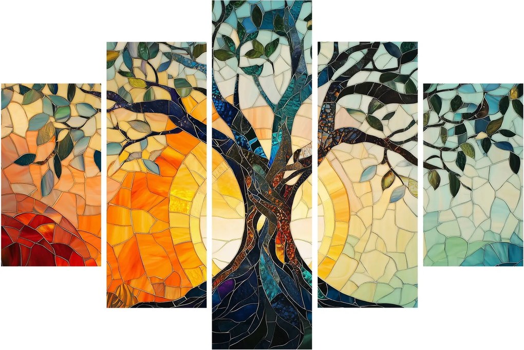Tablou – Mozaic – soare și arbore I. (150x105 cm)