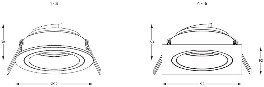 Spot incastrabil, directionabil CHUCK DL ROUND, alb