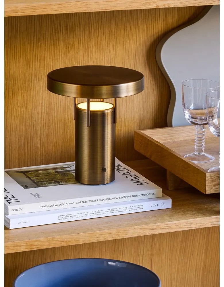 Veioză în culoarea bronz LED cu intensitate reglabilă (înălțime 20 cm) BringMe – Hübsch