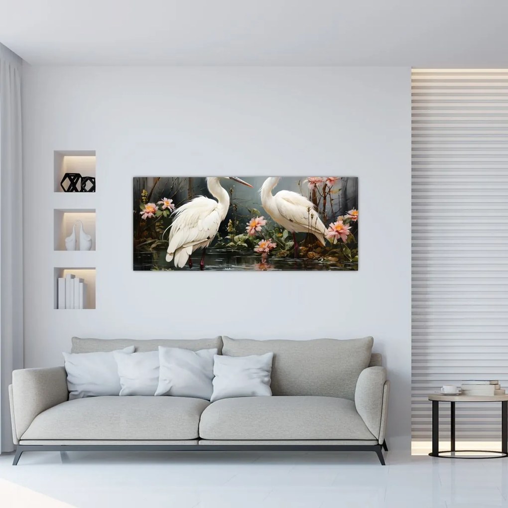 Tablou - Macarale albe (120x50 cm)