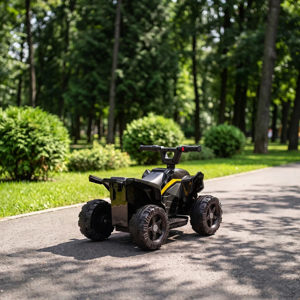AIYAPLAY ATV Electric pentru Copii 18-48 Luni, 6V, 2 km/h, Sarcină 25 kg, Negru | Aosom Romania
